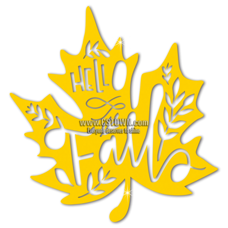 Hello Fall Maple Leaf Advanced PU Heat Transfer